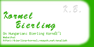 kornel bierling business card